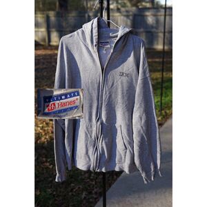 Vintage Distressed IBM Hoodie Hanes Ultimate Cotton Full Zip